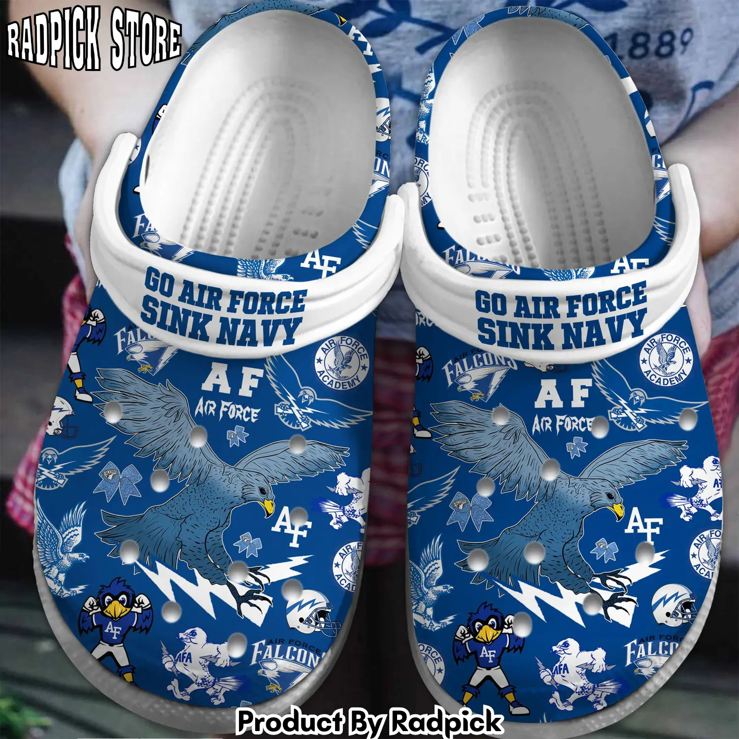 Radpick air force falcons ncaa sport crocss crocband clogs shoes comfortable for men women and kids footwearelite exclusive m3n rp6528318